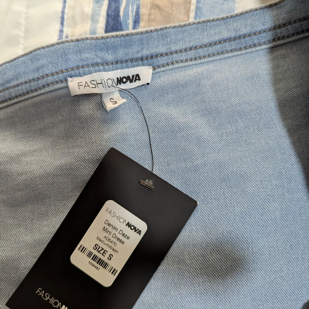 Fashion Nova Sky Blue Mini Denim Dress - Picture 2 of 6